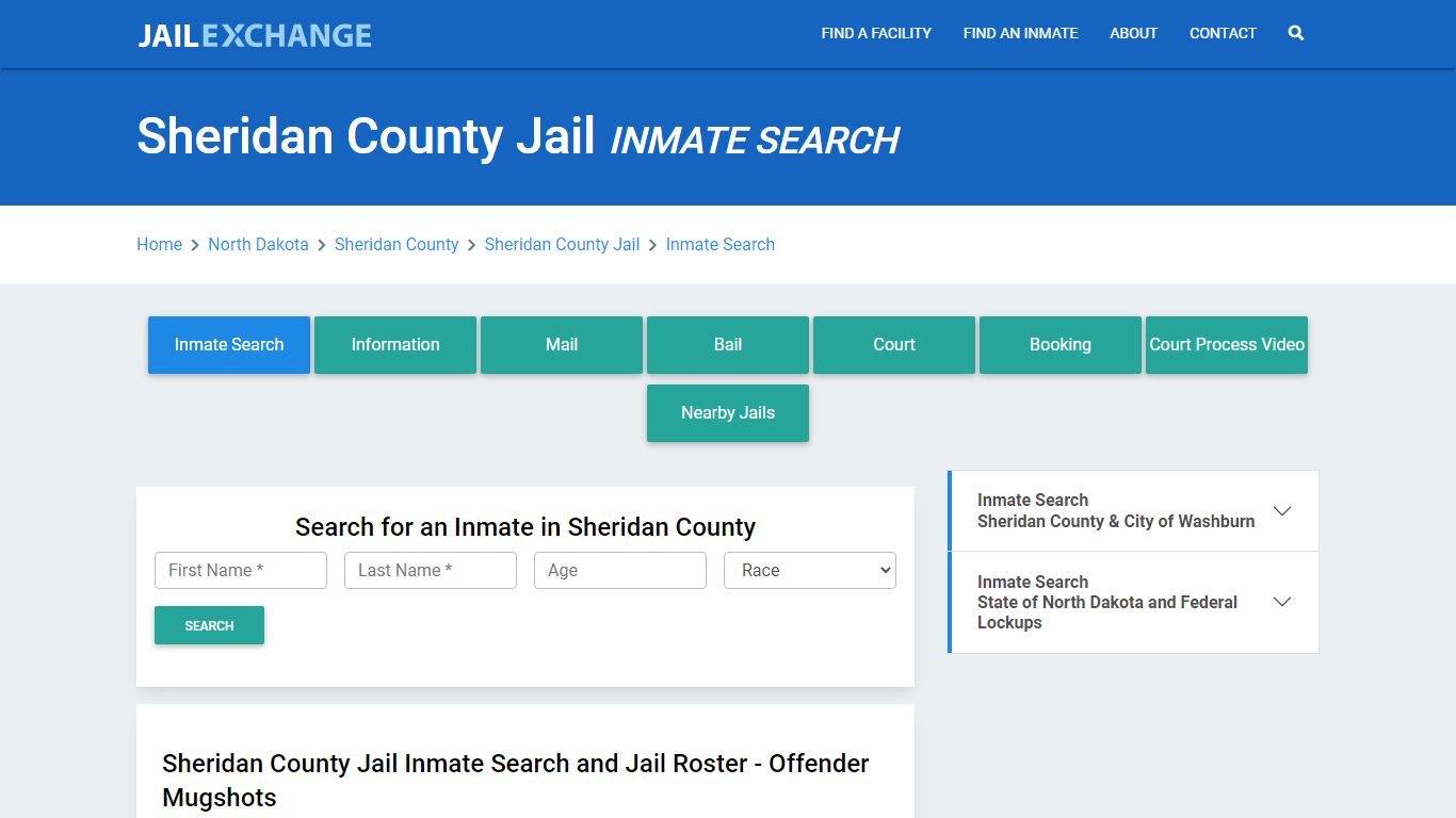 Sheridan County Jail, ND Inmate Search: Roster & Mugshots